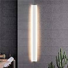 RWCCCRW Innenbereich LED Wandleuchte mit Fernbedienung Modern Minimalistisk Dimbar Lang Wandleuchter Innenraum Akryl Wandbeleuchtung Wohnzimmer Badezimmer (Weiß,120 cm)