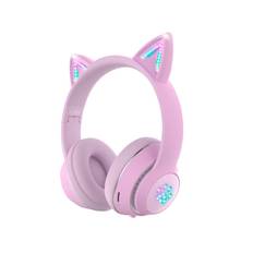 2023 Latest Headset Bluetooth Earphone Cute Wireless Sports Stereo Headset for Women with Glowing Cat Ears Cat Ear Headphones 5.0 LED Included