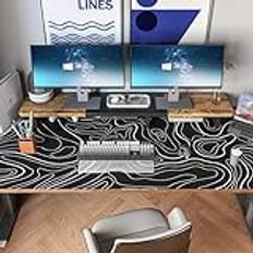 DAWNTREES 1200 x 600 mm gamingmusmatta XXXL, svart terräng halkfri stor bordsunderlägg, förbättrar precision och hastighet, skrivbordsunderlägg, dekoration, lämplig för kontor och hemmabruk