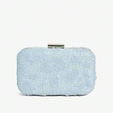 Elegant Floral Pattern Hand Clutch Bag (Random Front/Back Flower Designs) - Baby Blue - one-size