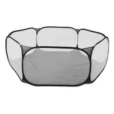 Small Animals Tent Foldable Breathable Interactive Easy Access Portable Small Pet Playpen for Pets svart