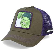 Capslab - Grön trucker Keps - Kids Marvel The Hulk Olive/Purple Trucker @ Hatstore