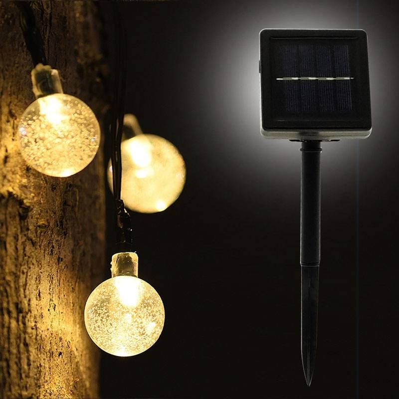 Fghgf 50 lysdioder 10m kristallkula solcellslampa power led string fairy lights solgirlander trädgård juldekor för utomhusbruk - 50 ledde 10m