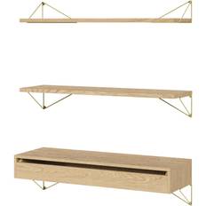 Maze Pythagoras Hyllpaket Med Låda L Ek / Mässing - Hyllkombinationer fanér Ek - 604120-604004-604418