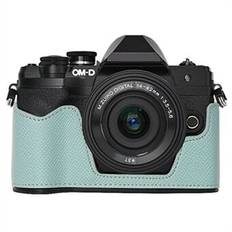 För Olympus OM-D E-M10 Mark IV Kameraväska Batteriöppning Palmstruktur PU-läder Halvkroppsbottenöverdrag