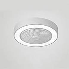 Round Bladeless Ceiling Fans with Lighting Invisible Fan LED Ceiling Light Remote Control Dimmable Ultra-Quiet Fan Ventilator Lamp Adjustable Chandeliers Modern Living Room Bedroom Lamp