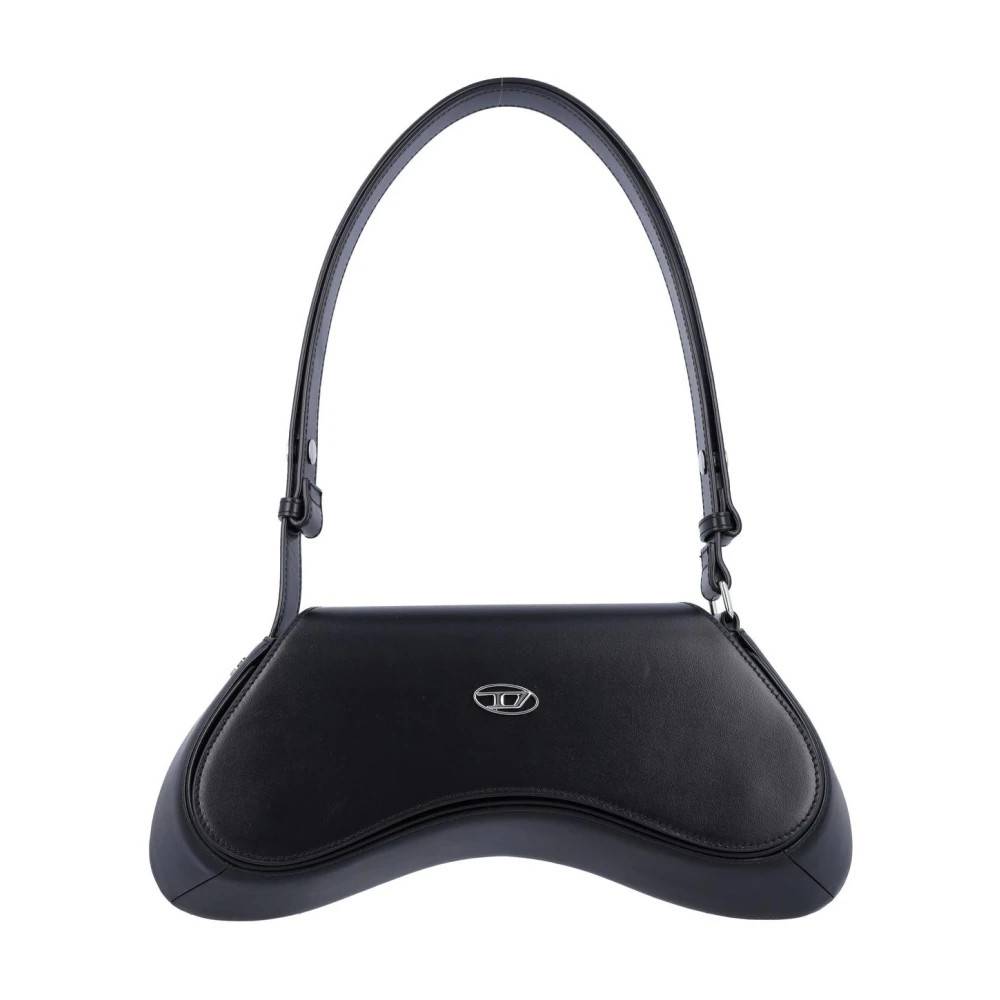 Diesel Play Curved Skuldertaske - Tasker - Dame - Sort - ONE SIZE - Uld