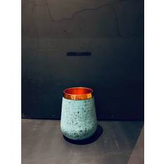 Oxideret kobbervase 17 cm