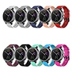 LiLuLa Kompatibel med Garmin Vivoactive 3 Rem, Silicone Sport Classic färgstark utskrift Reservblandare kompatibel med Samsung Gear Sport/Galaxy Watch Active Remmar, 10 Pack, Klassisk