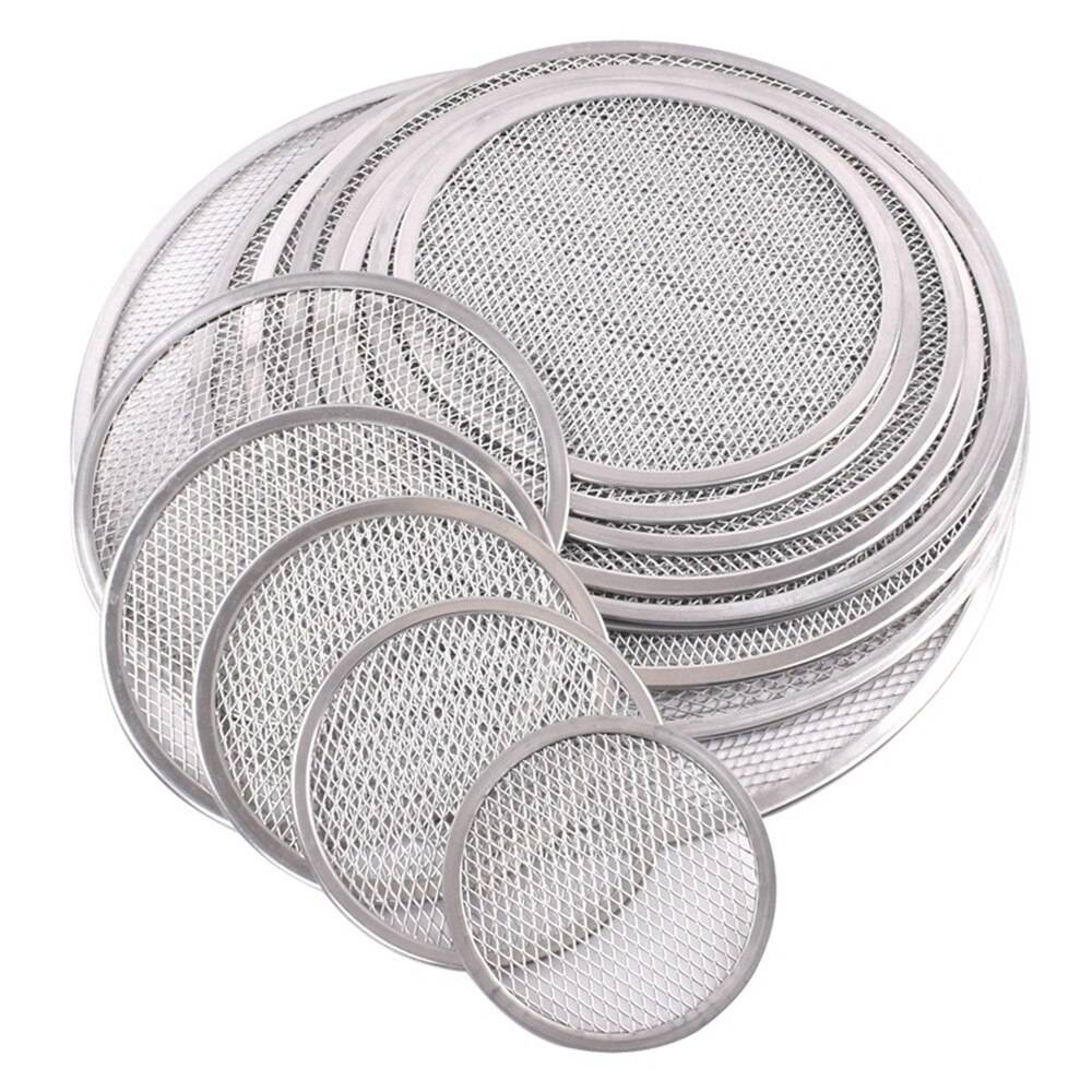 Non stick pizza skärm pan bakplåt metall nät sömlös aluminium metall nät bakeware köksredskap 6-12 tum pizza sten - 7 "
