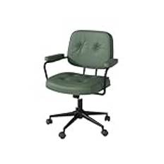 Office Desk Chair Vintage Office Chair PU Leather Study Desk Office Seat with Armrests and Backrest Female Bedroom Makeup Lift Swivel Chair Swivel Chair (Green One Size)