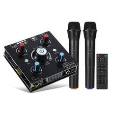 100W Förstärkare Bluetooth Förstärkare HIFI Förlustfri Ljud HDMI ARC OPT Trådlös Karaoke Förstärkare med Mikrofoner för