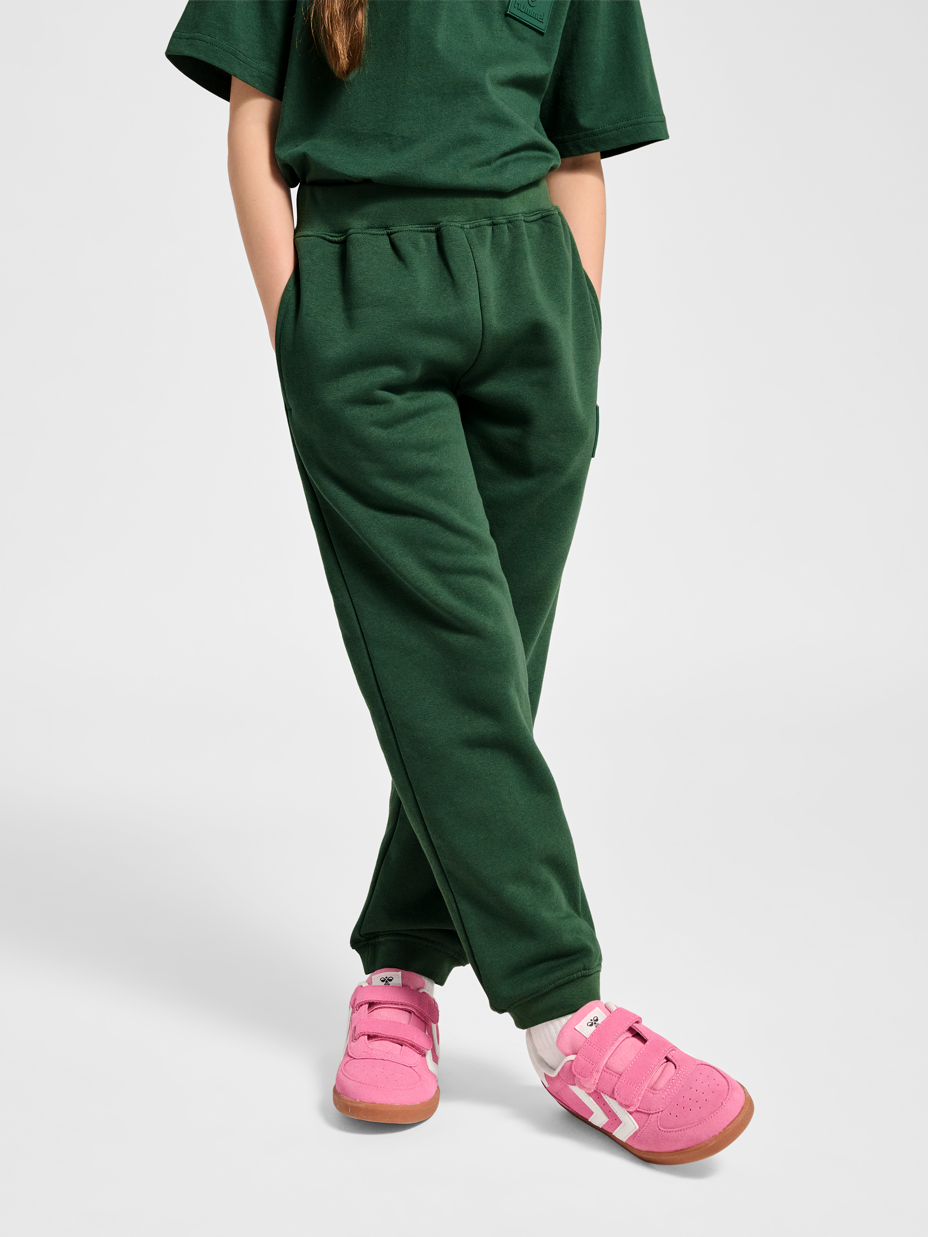 Hummel - Clean Adjustable Pants | Green | Joggers | Børn | Str. 176 - Hurtig levering 1-2 hverdage