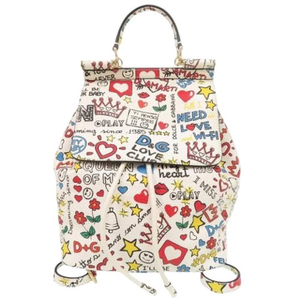 Dolce & Gabbana Pre-owned Pre-owned Sicily Rygsæk - Vintage - Dame - Flerfarvet - ONE SIZE - Uld