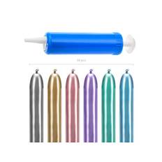 Modellerings ballondyr kit med metalliske balloner og pumpe 30 dele - 130 cm