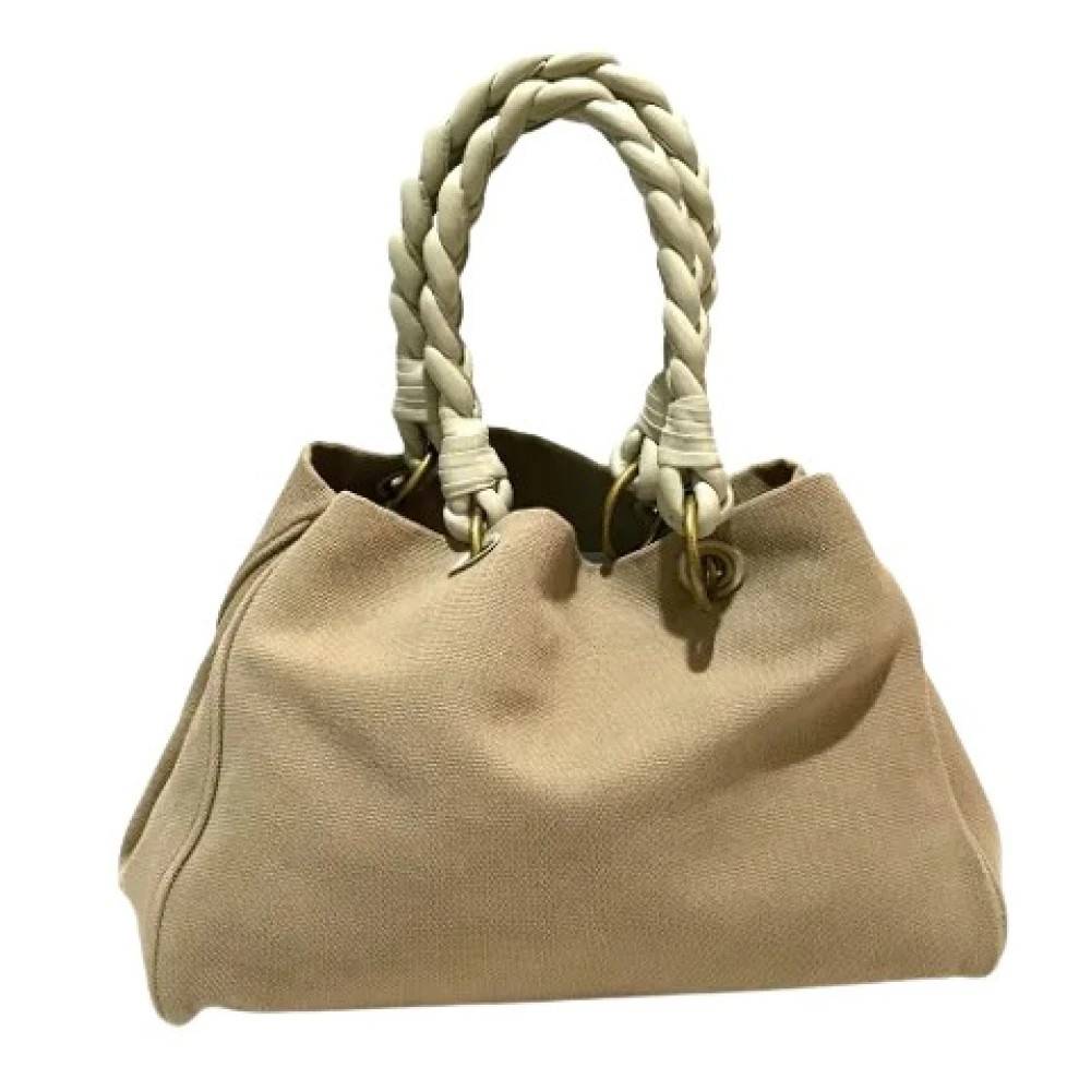 Bottega Veneta Vintage Pre-owned Vintage Canvas Shoulder Tote - Vintage - Dame - Beige - ONE SIZE - Uld