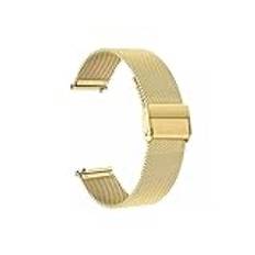 Passar for Huawei Watch GT 4 41 mm band 18 mm armband i rostfritt stål passar for Garmin Venu 3S 2S/Vivoactive 3S 4S 255S 265S Smart Watch Band (Color : Gold, Size : For Garmin Vivomove3)