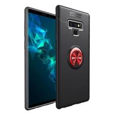 Samsung Galaxy Note 9 mobilskal silikon metall handring stående magnetisk bilhållare - Svart och röd