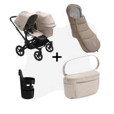 Bugaboo Donkey 5 Duo Essential Bundle Black - Desert Taupe