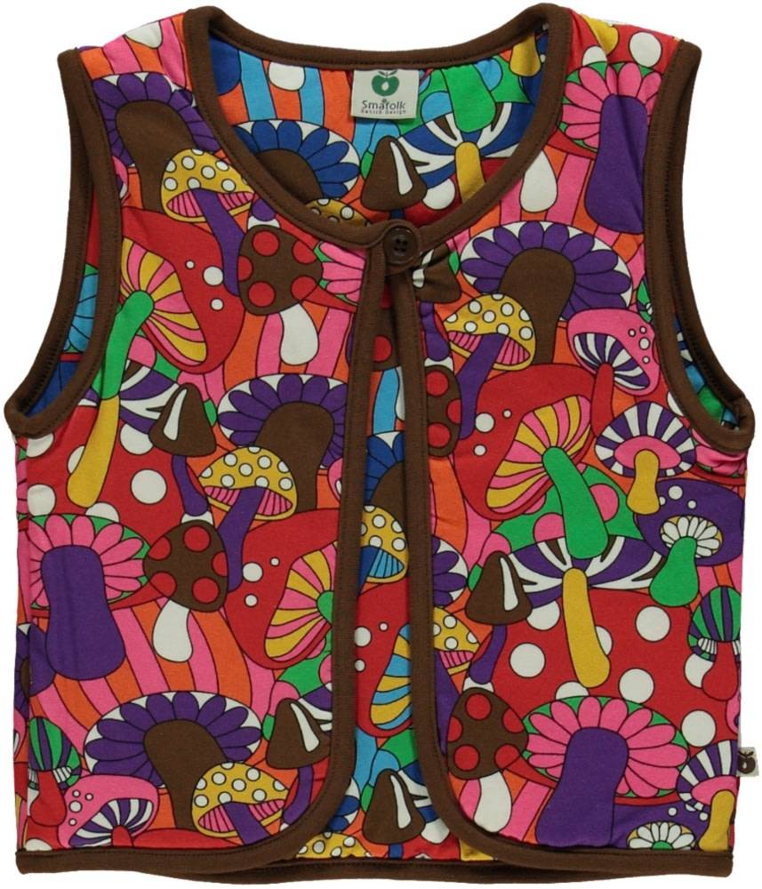 Vendbar vest med retro svampe - Purple Heart / 11-12