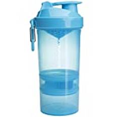 Smartshake Original2Go Shaker Protein Liten Blå Flaska med Förvaring 400ml till 600ml- BPA Fri Vattenflaska till Gym Läckagesäker Proteinshaker till Träning, Neon Blue