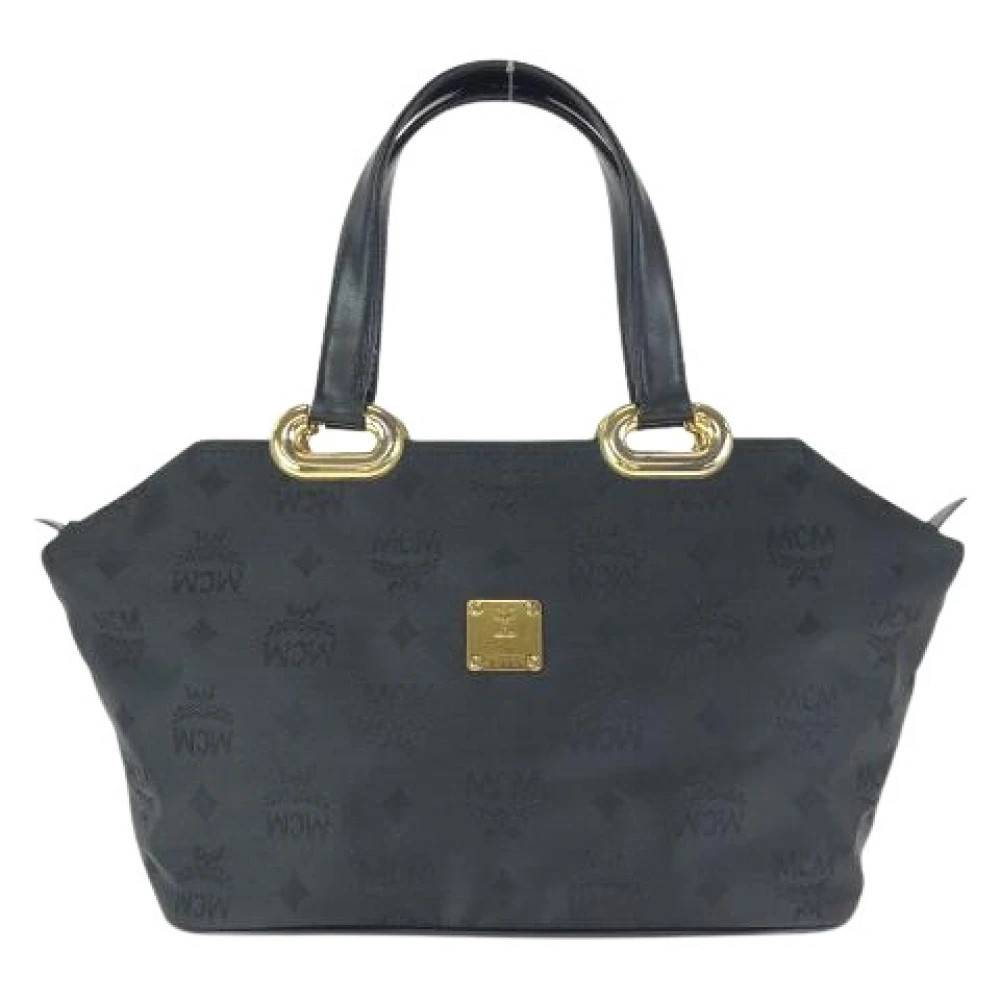 MCM Pre-owned Pre-owned Visetos Nylon Læder Håndtaske - Vintage - Dame - Sort - ONE SIZE - Læder