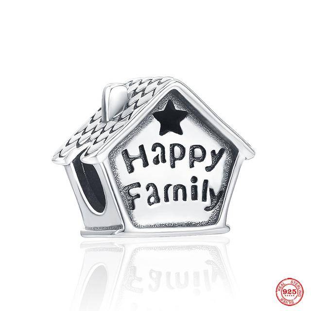 925 Fint Sterling hänge Silver House Family Bead Love Charms Passar till Original Pandora Armband Lady DIY Smycken Present