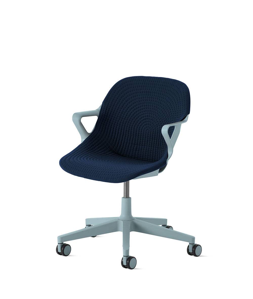 Zeph-stoel vaste armleuningenGlacier in Unibody/Nightfall/Bluebell by Herman Miller