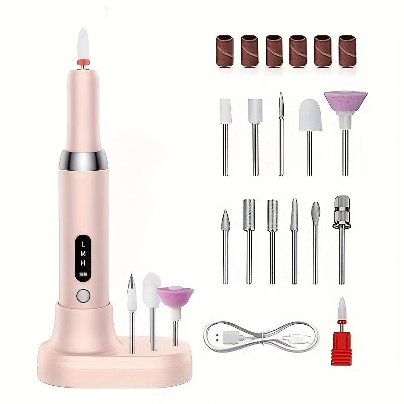 Automatic Nail Grinder With Drill And Sanding Bands, Electric Nail File For Coconut Fiber Nails, Manicure And Pedicure Set For Shaping, Polishing, And Trimming