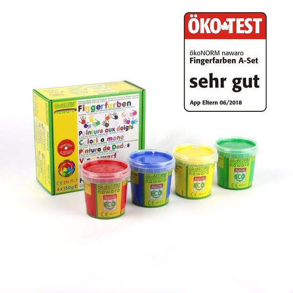 ÖkoNORM ekologisk fingerfärg röd/gul/grön/blå