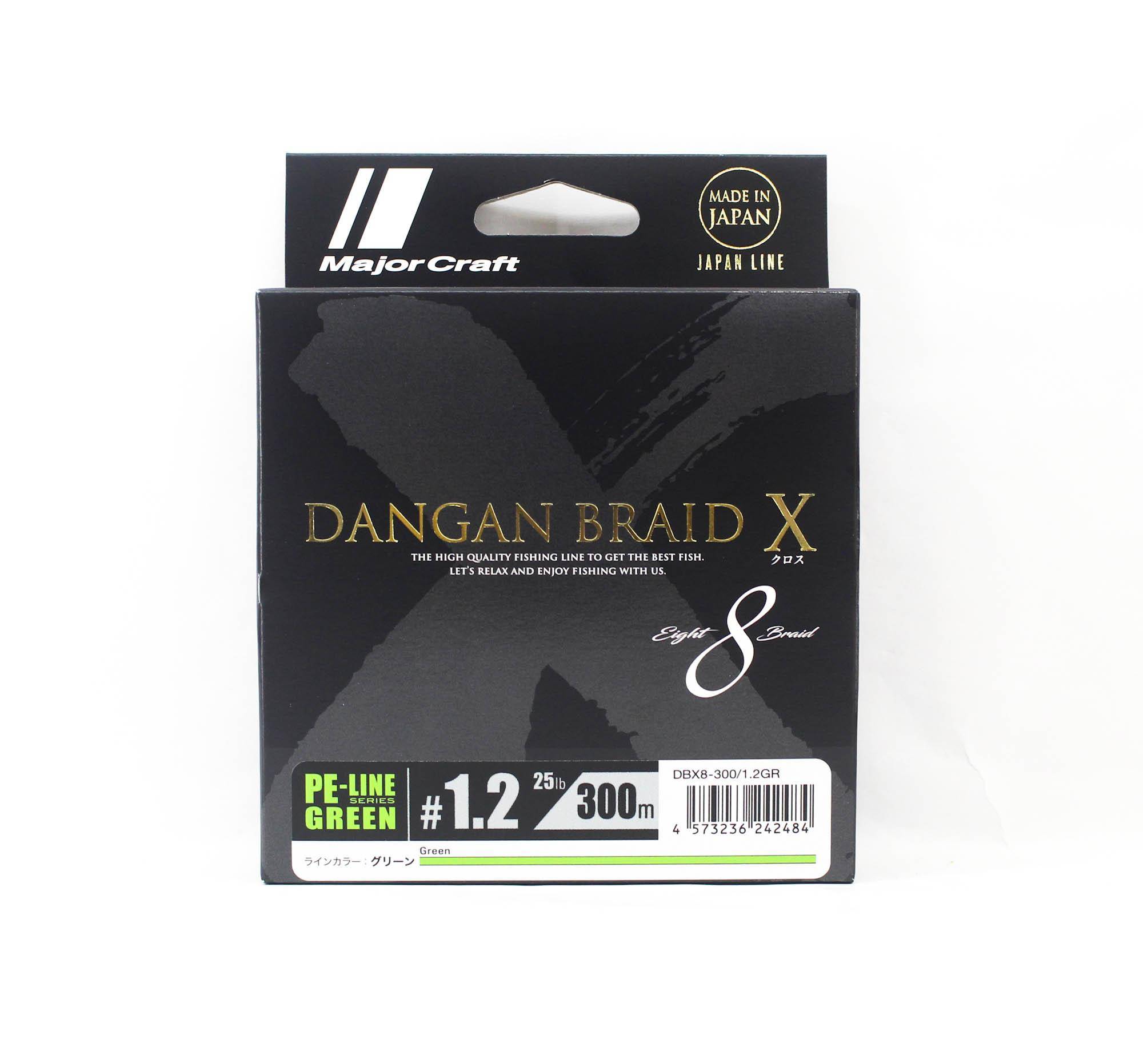 Major Craft Dangan Braid X Line X8 300m P.E 1.2 Grön DBX8-300/1.2GR (2484)