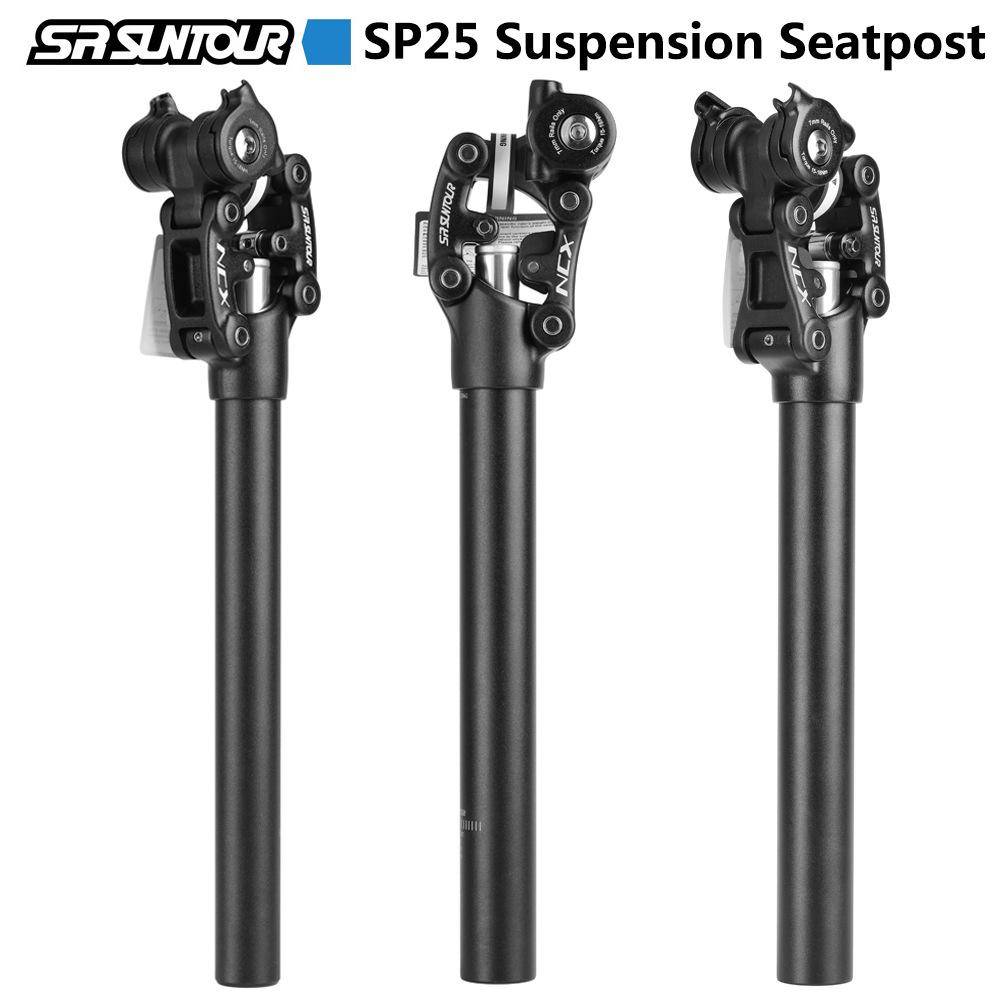 SUNTOUR NCX Fjädrande Sadelstolpe för Mountainbikes - Stötdämpande, Finns i 27,2/30,9/31,6 mm