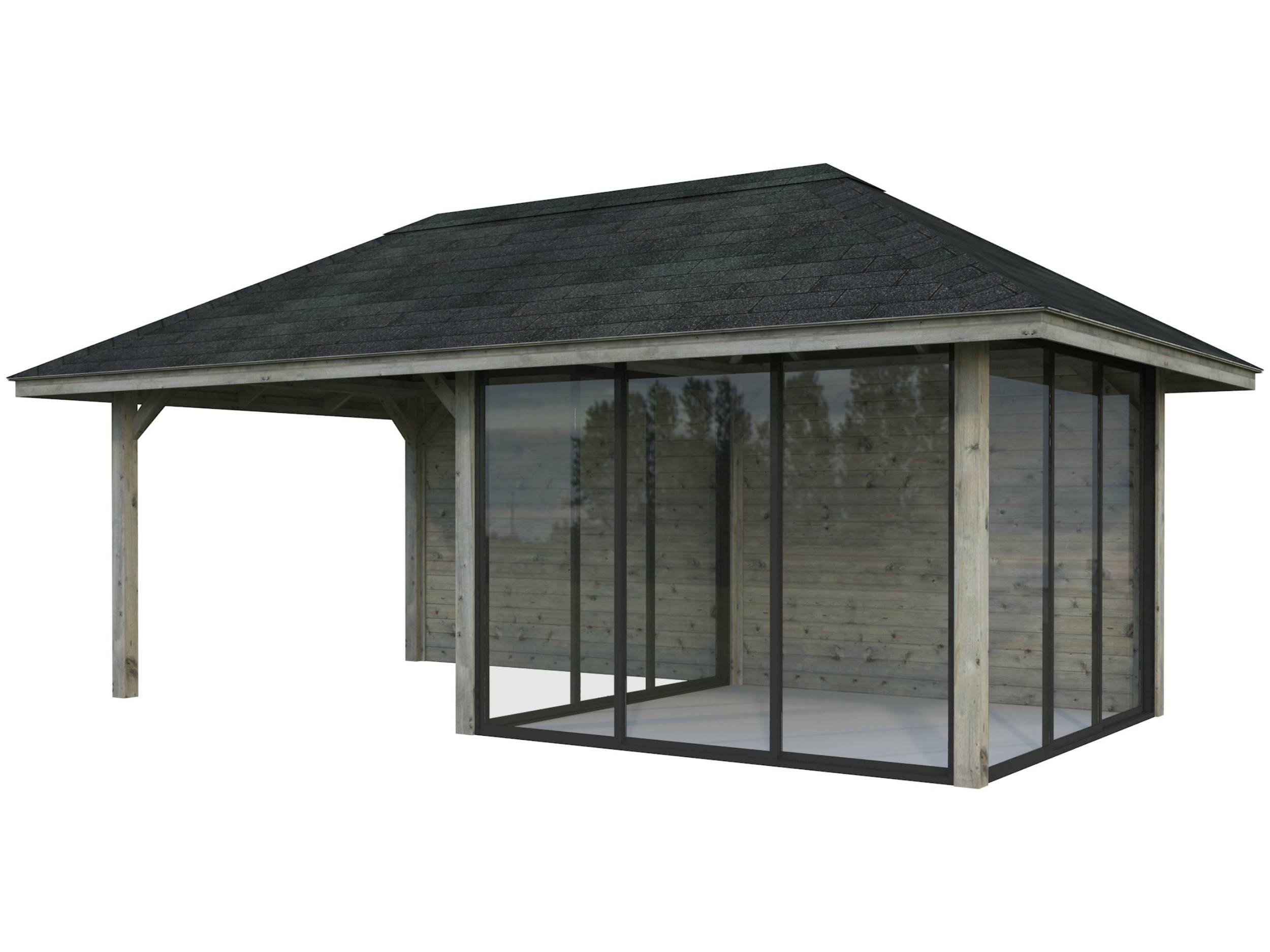 Anneks m/overdækning, Bianca 506, 16,6 m², grå