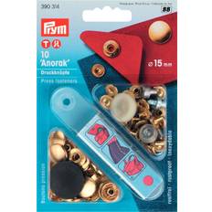 PRYM Tryckknappar Anorak 15 mm Guld 10 st