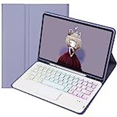ZOMUN Tangentbordsfodral för Samsung Galaxy Tab A8 10,5 tum (SM-X200/SM-X205), trådlöst Bluetooth-tangentbord foliofodral | bakgrundsbelyst tangentbord | pekmus | pennfack