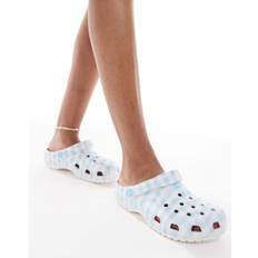Crocs - Classic - Hvide/blå clogs med gingham-tern-Multifarvet - 34-35