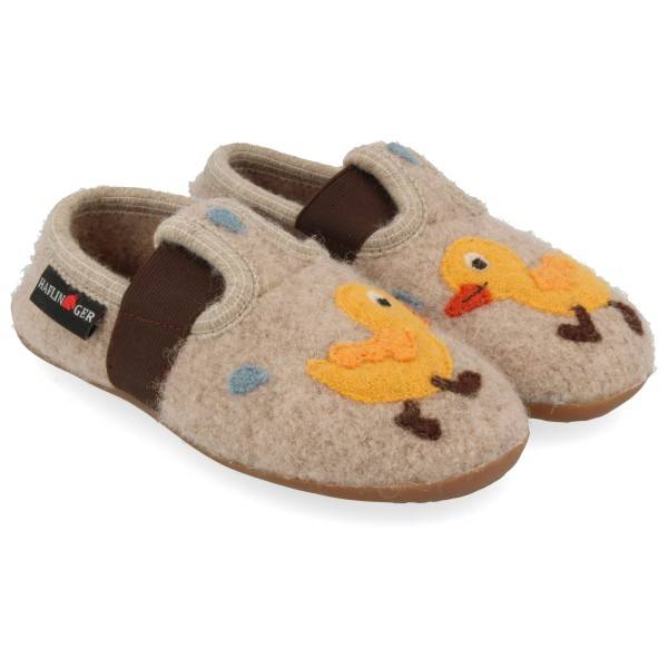 Haflinger Kid's Everest Quak Quak Hyttesko Børn størrelse 28 farve beige