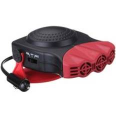 2 in 1 12v 24v 150w auto bilvärmare bärbar bilvärmare värmefläkt med svängbart handtag kylfläkt 3- utlopp avfrostnings defogger - 12v röda