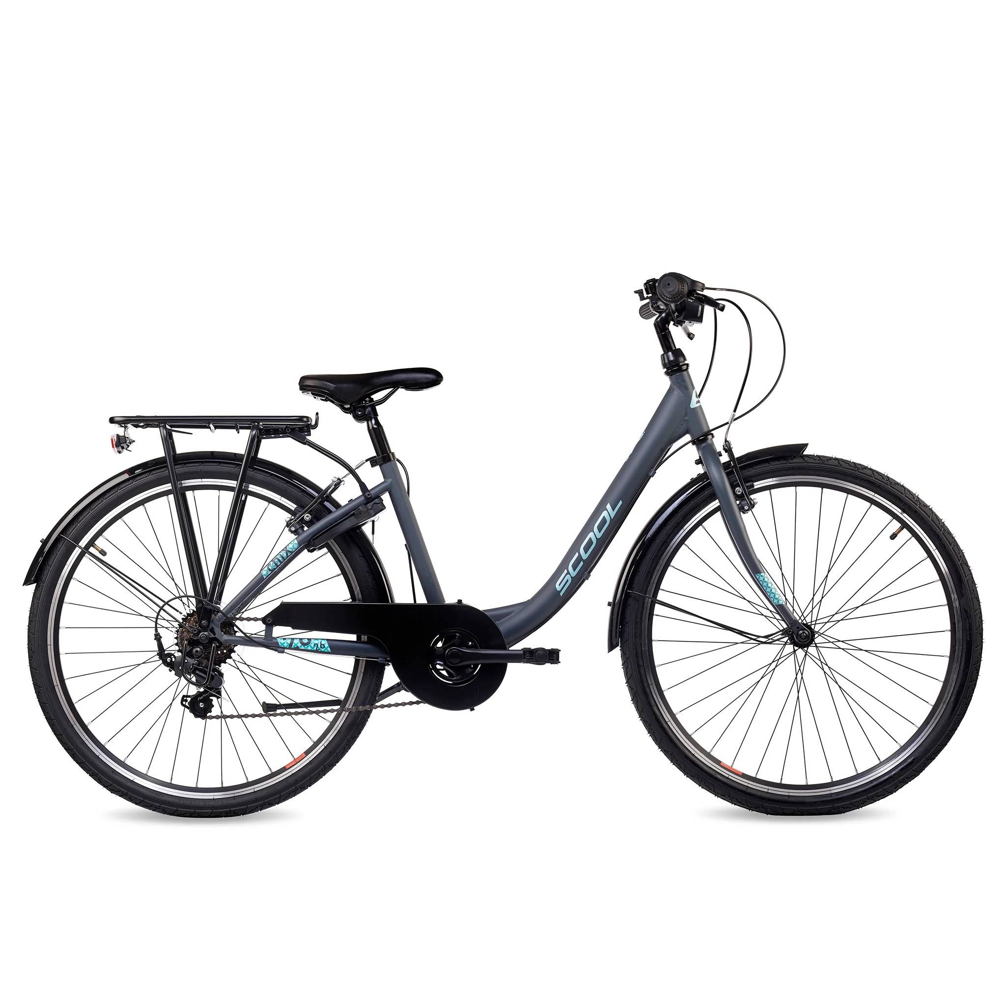 S'COOL chiX 26-K6 26" pigecykel med 6 gear - mørkegrå