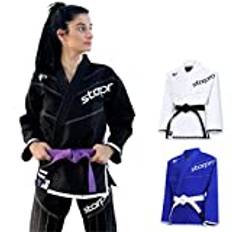 Starpro | Preshrunk Premium Jiu Jitsu, BJJ Gi | Många storlekar & färger | Jujitsu Gi, BJJ Lightweight Gi, Jiu Jitsu Gi, Juijitsu Gi, BJJ Gi A4 med flera, Gi BJJ, Black Gi Bjj och mer, BJJ Gi Men (A4, Svart)