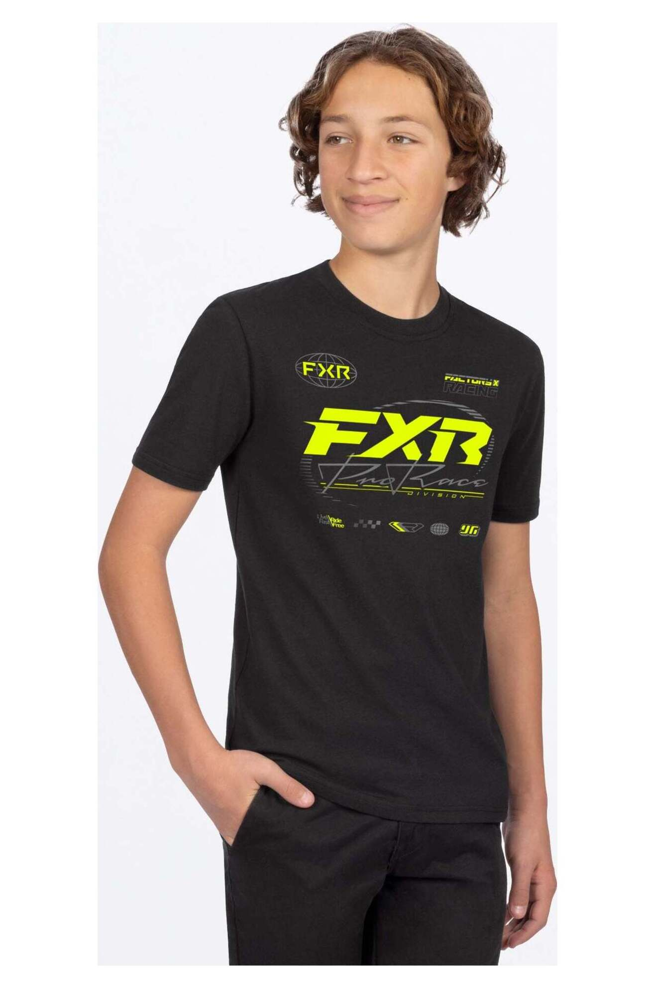 T-Shirt FXR Race Division Premium Junior Sort/Hi-VisS - Hi-Vis - S