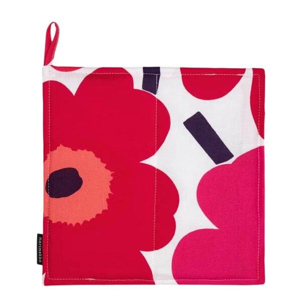 Marimekko - Pieni Unikko grytlapp 22x22 cm vit/röd