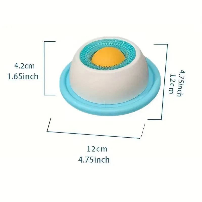 Slow Feeder Lick Bowl with Rolling Ball for Dogs & Cats - Blue