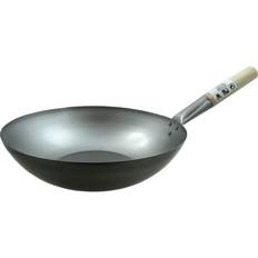 Wok Pande Carbon Stål Flad Bund 35cm