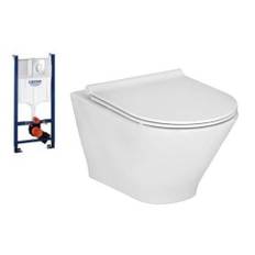 Laufen Roca Gap round RIMless toiletpakke inkl. sæde m/softclose, cisterne og krom betjening