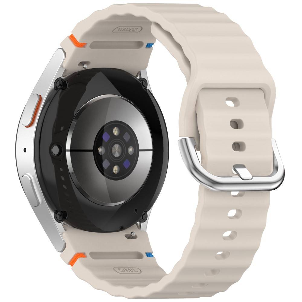 Galaxy Watch 5/5 Pro/6/7/FE Armband Silikon Wave Design Beige