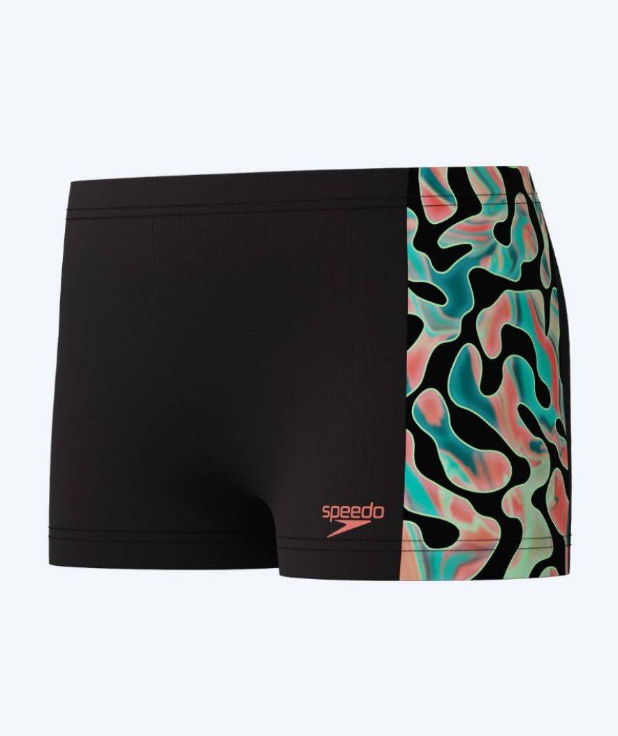 Speedo aquashorts för pojkar - Digital Panel - Svart/Grön - Badbyxor barn (0-16 år)