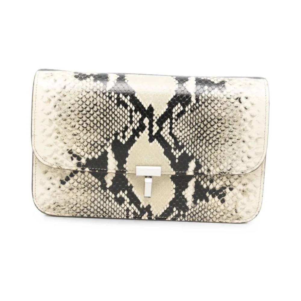 TotêMe T-Lock Python-Embossed Crossbody - Tasker - Dame - Beige - ONE SIZE - Læder