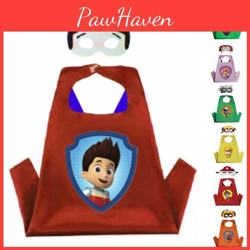 Iögonfallande Paw Patrol Kappa Och Mask Cosplay Kostym För Barns Maskeradfester cm gray