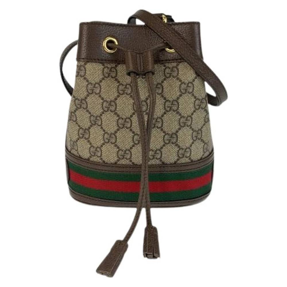 Gucci Vintage Pre-owned Ophidia GG Supreme Canvas Skuldertaske - Vintage - Dame - Brun - ONE SIZE - Uld